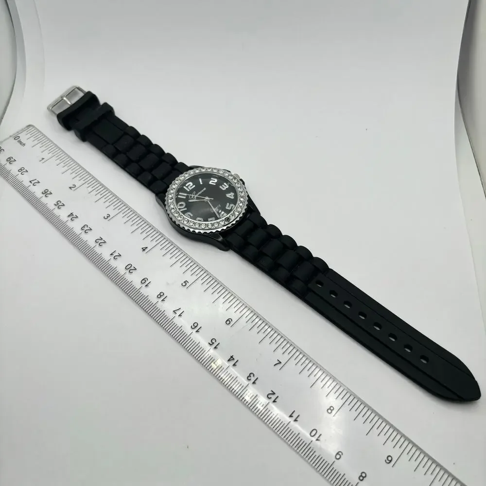 Black & Silver Crystal Men's Watch